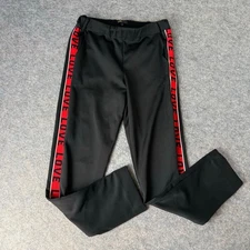 Maje Womens Black Red Striped "Love" Graphic Track Pants Size 3/US Large