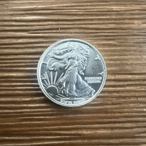 Troy oz .999 Fine Silver Eagle Walking Liberty Coin Round 1/10 oz