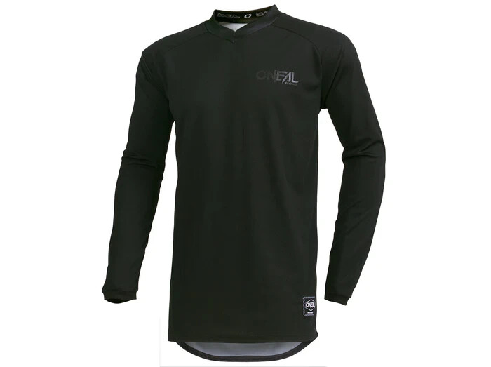 O'Neal Women's Element Classic MX Jersey - Black, Size 2XL, Moisture-Wicking With Elbow Padding