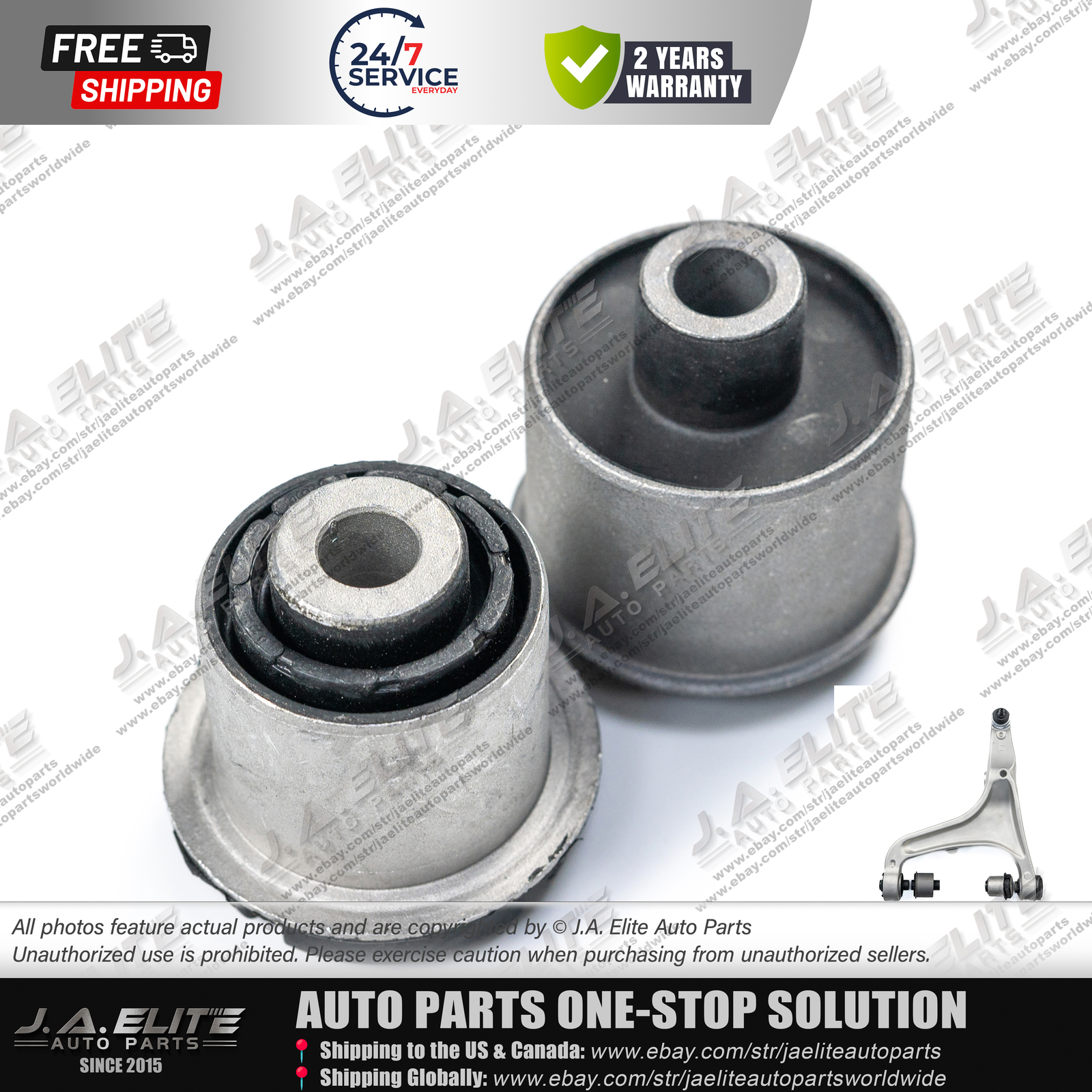 2 pcs Lower Arm Bushing Kit fits Maserati Ghibli Quattroporte 673007127/ 28