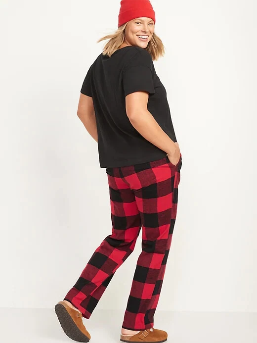 NWT Old Navy Printed Flannel Pajama Sleep Pants Red Buffalo Plaid