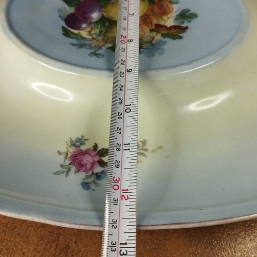 Antique c.1900, Continental Porcelain Serving Tray with Fruits 32.5 x 53cm - Picture 13 of 14