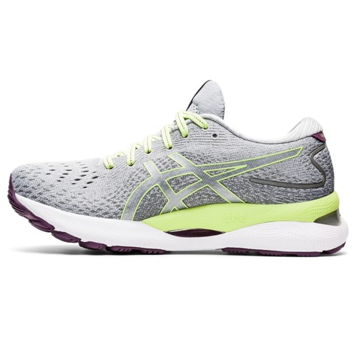 ASICS Woman Gel-Nimbus 24 Running Shoes Piedmont Grey/Lime Green  size 7 D Wide - Picture 3 of 9