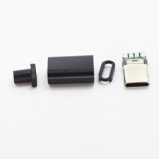 100sets Black USB 3.1 Type C USB C Male Plug DIY Connector Solder Housing Cover