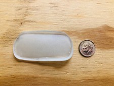 A WHITE SQUARE PIECE Surf Partially Machine Tumbled Genuine Sea Beach Glass LG