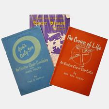 3 Vintage Easter Season Song Books Gospel Choir Cantata Sheet Music 1940s 1950s