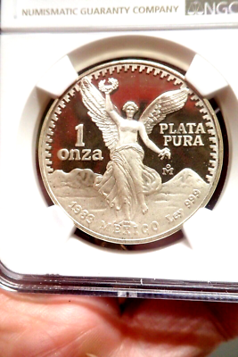1983 Mexico Libertad Silver Proof 998 Minted Key Date NGC PF 69