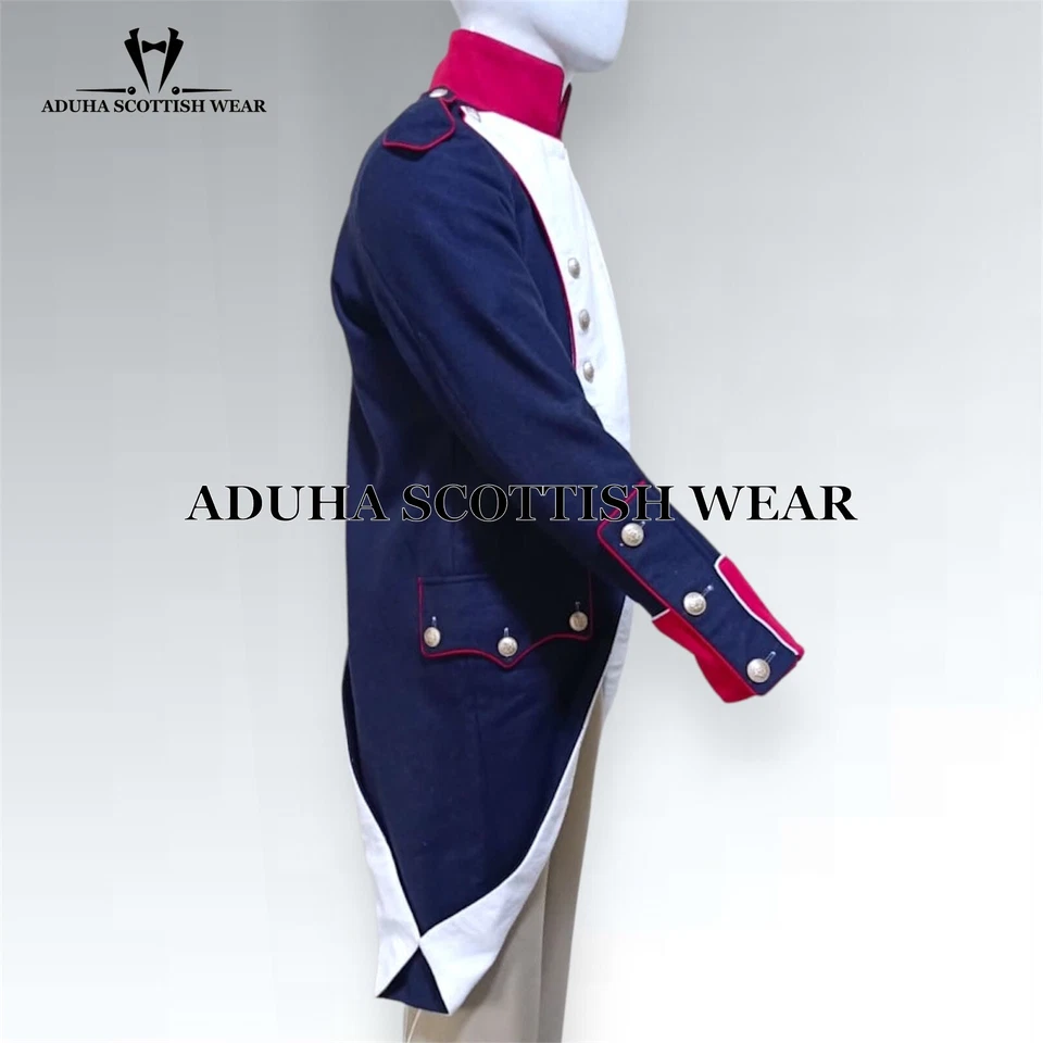 New Men's Blue Reproduction French Napoleonic Uniform Blue Wool Coat Quick Ship - Image 3 of 4