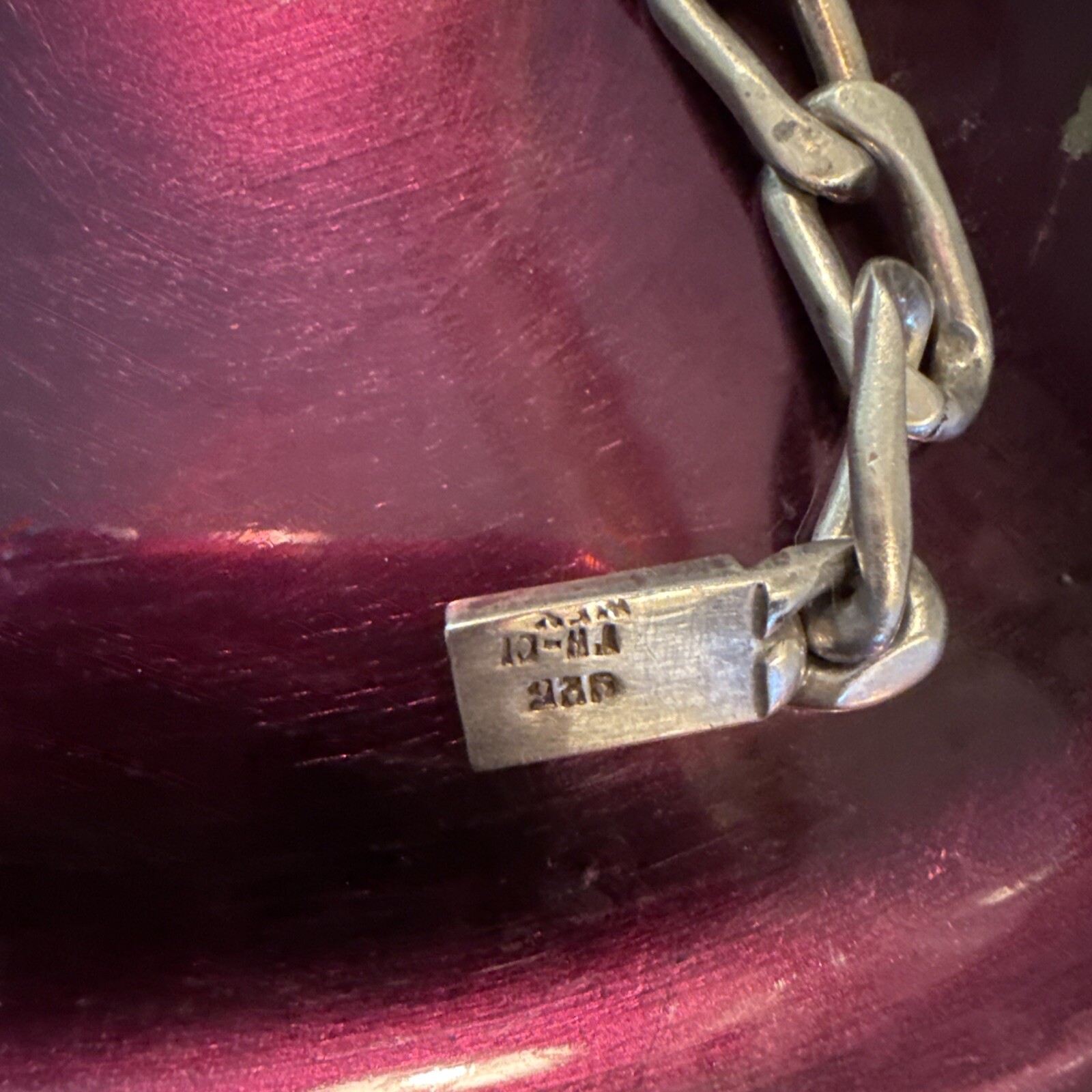 Vin Solid Sterling Silver Identity ID Bracelet Ha… - image 5