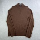 Long Sleeve 1/4 Zip Cashmere Blend Banana Republic Sweater Mens Large Brown
