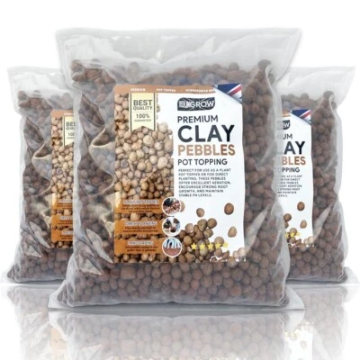 UK GROW Premium Clay Pebbles Perfect for Gardening and Hydroponics (20 Litre)