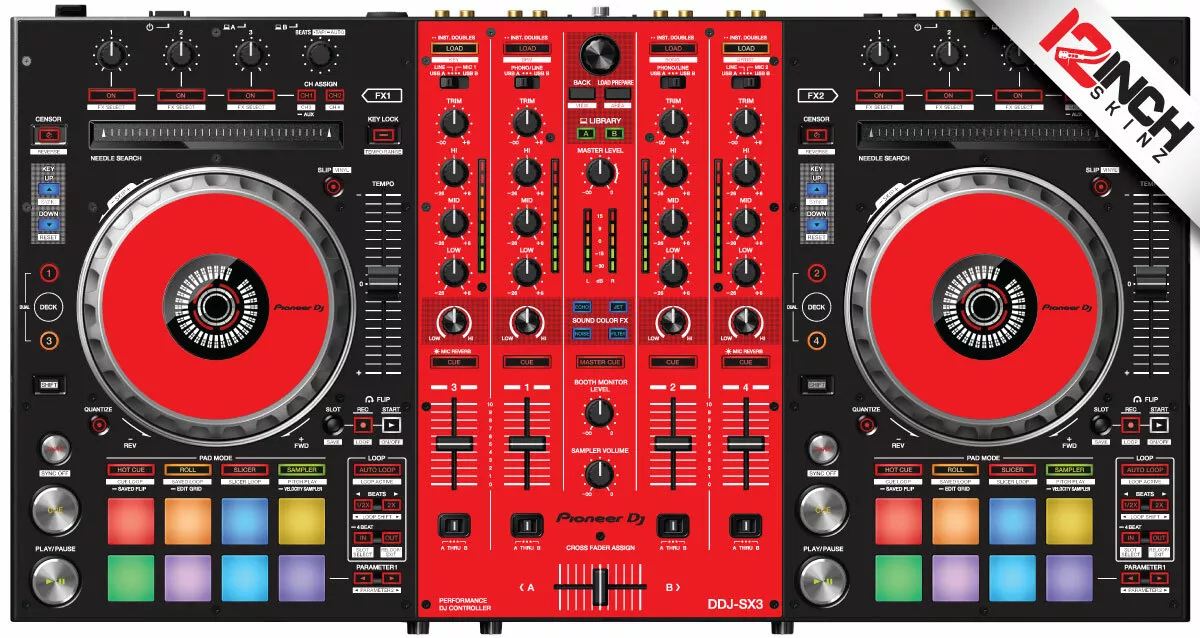 Pioneer DDJ-SX3 Skin - Black-red | eBay