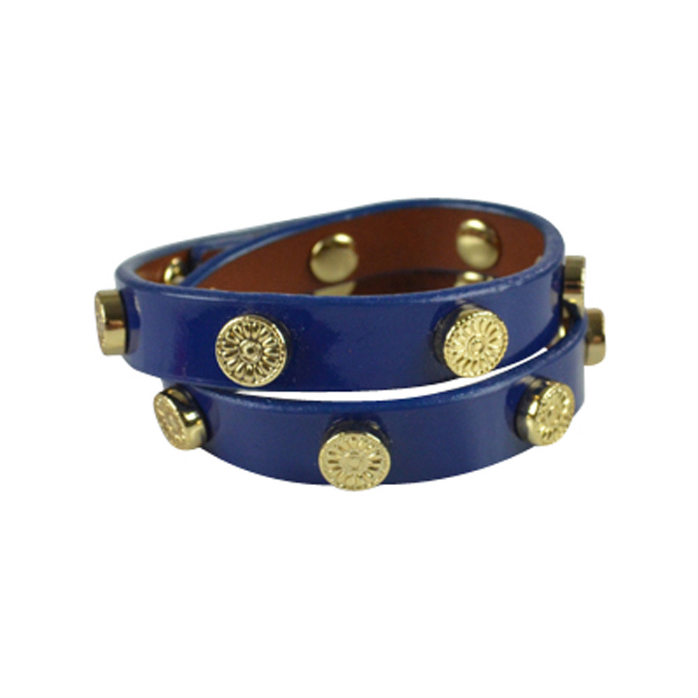 Tory Burch Leather Double Wrap Logo Stud Bracelet AUTHENTIC $95 | eBay