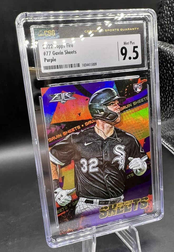 2022 Topps Fire - Purple #77 Gavin Sheets 97 /99 RC White Sox - Image 4 of 4