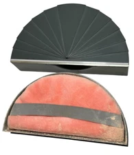 Vintage Karl Lagerfeld Perfumed Dusting Body Powder Art Deco Fan Case