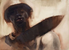 Original African Civil War Fine Art Portrait In Oil Listed & Signed By Artist