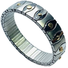 MANUEL  ZAD STRETCH BRACELET 18K Gold & STAINLESS STEEL