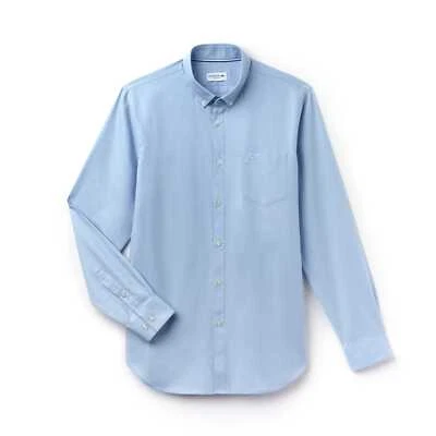 Chemise Homme Lacoste CH9623 NSV Coton Manches Longues Regular Fit Bleu - Photo 1/2