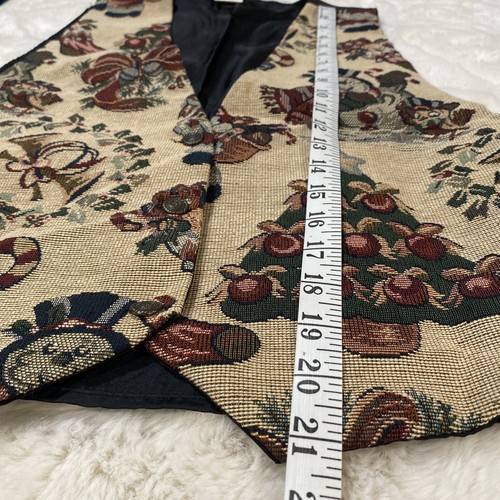Vintage Gitano Holiday Tapestry Women's One Size Fits Most Button Up Vest - Picture 7 of 9