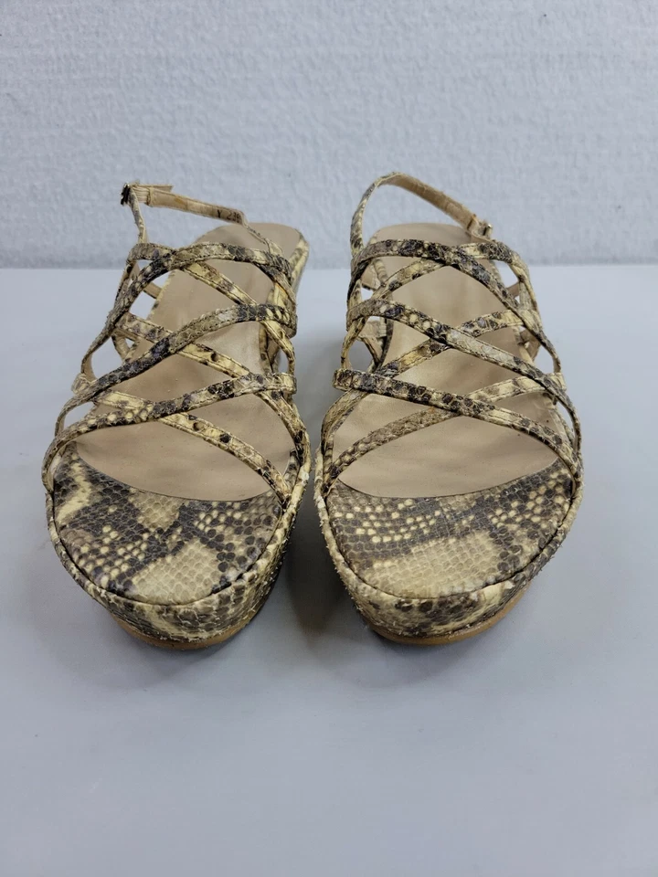Vintage Stuart Weitzman Womens Snakeskin Espadrille Wedge Shoes Size 8 - Image 3 of 4