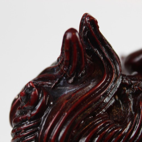 Laughing Buddha Statue 6.25" Tall Red Resin Dragon Feng Shui Luck Joy Prosperity - Picture 8 of 8