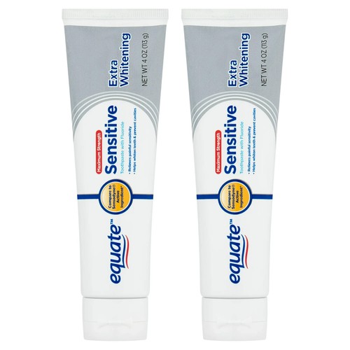 (2 Pack) Equate Maximum Strength Sensitive Extra Whitening 4 oz - Picture 2 of 9
