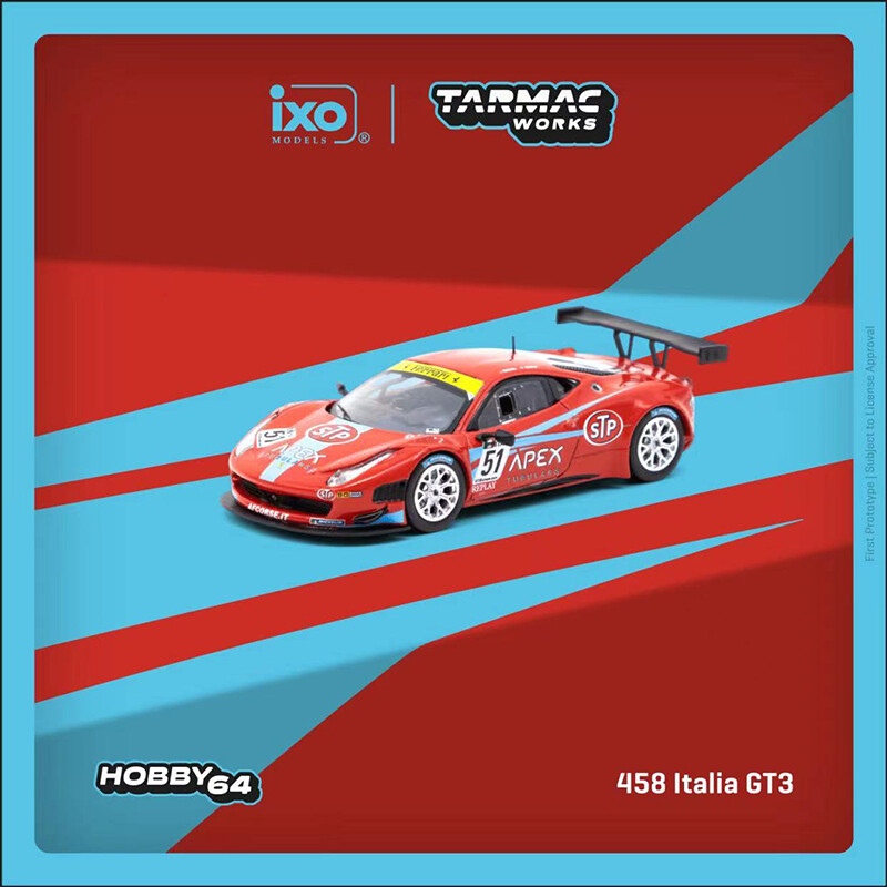 Tarmac Works 1:64 Model Car Ferrari 458 FIA GT3 Europe 2011 Metal Racing Vehicle