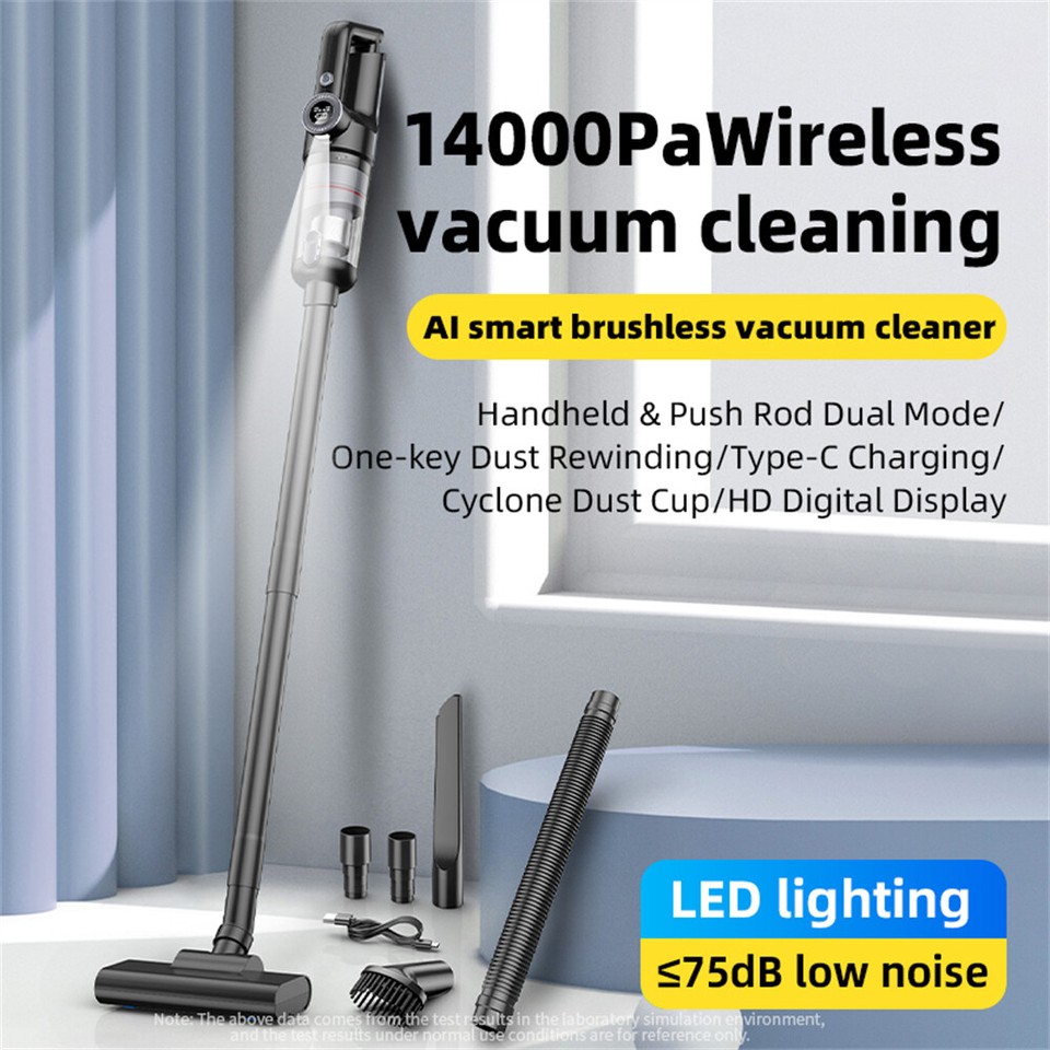 14000Pa Handheld Wireless Vacuum Cleaner Upright Cordless Stick Vacuum