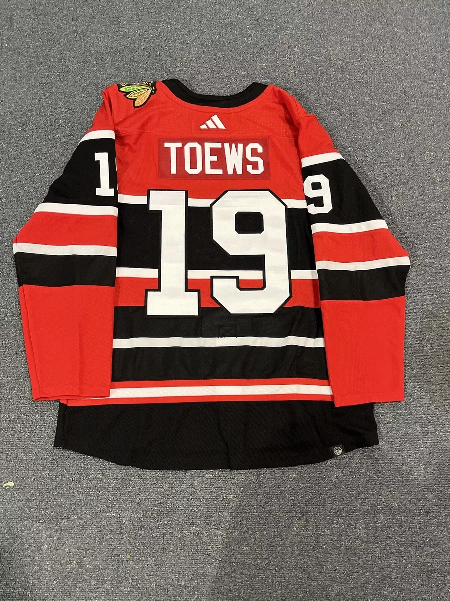 Men's Chicago Blackhawks Jonathan Toews Adidas Black Reverse Retro Premium Twill Authentic Team Jersey 60 (3XL)