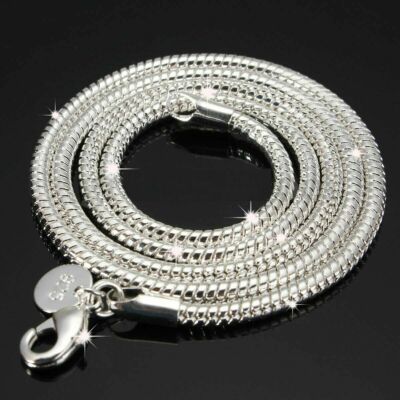 925 Sterling Silver Snake Chain Necklace  20'' Stunning