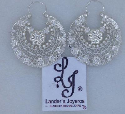 Arracadas Jerezanas - Etsy Jerezanas Silver Floral Earrings display picture 1