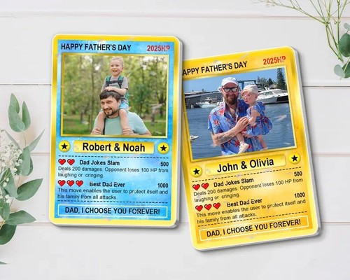 Divertida Tarjeta Acrílica Anime Gamer Papá Regalo de Niño Saludo Personalizado - Imagen 4 de 4