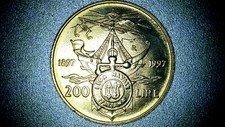 moneta 200 lire centenario lega navale 1897 - 1997