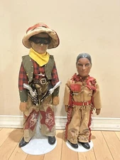 21" Antique Composition Tonto & The Lone Ranger Doll - TLC - SEE PICS READ