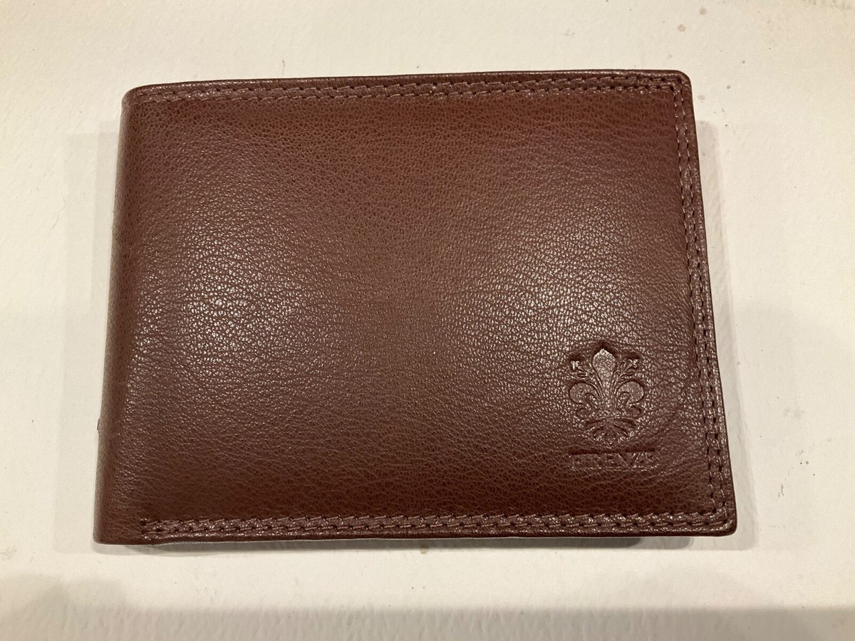 Rfid Vera Pelle Billetera Brand New Firenze Vera Pelle Brown