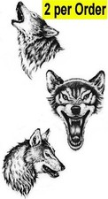 2 Wolf Protector Temporary Fake Tattoos Waterproof Fertility Bonding Transfers