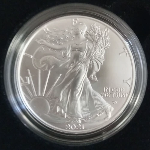 2021W Type II AMERICAN EAGLE 1oz BURNISH SILVER COIN in OGP