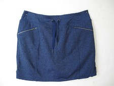 Tangerine Athletic Skort Skirt Size L Heather Blue Zip Pockets Drawstring Waist