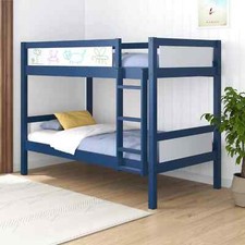 Cama Litera Twin y Twin Para Niños Twin Over Twin Niños Litera Marco Azul Marino