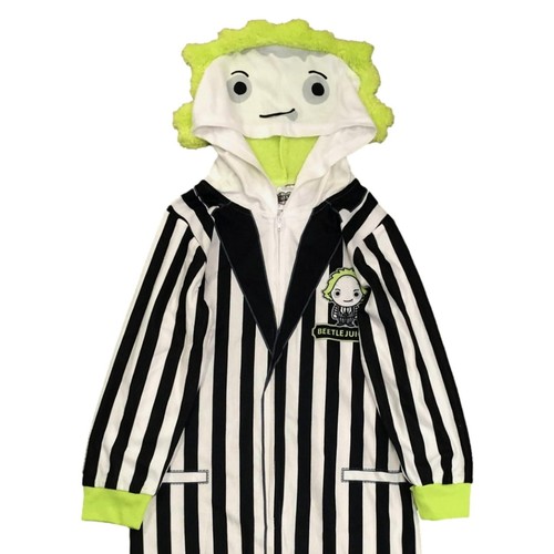 Boys' Beetlejuice Union Suit - Black/White Small - Picture 2 of 2