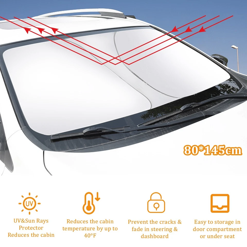 Parasol parabrisas Toyota Custom Fit - 57x31,5" plegable UV y protector térmico Foto 4 de 4