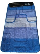 2 Piece Bath Mat Set Non Slip Toilet Pedestal Rug Shower Bathroom