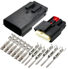 Molex 6 Pin ( Single Row) Wire Connector, Harley BLACK Waterproof  MX150™ w/CPA