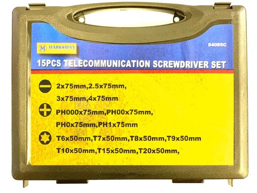15 Pcs Telecommunication Precision Screwdriver Set Electrical Tool w/ Kit Case - Picture 7 of 7