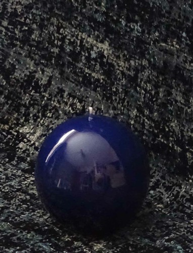 BLUE GLOSS DECORATIVE CANDLE - BALL or PILLAR home decoration, gift, decor - Picture 4 of 9
