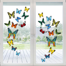 24Pcs Colorful Butterfly Window Clings Double-Sided Anti-Collision Window Decals