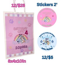 Bluey Boy Birthday Stickers 2  Set Of 12. Blue . See Other Listing For Bags.