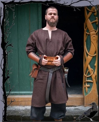 Mittelalter lange Wikinger Tunika aus Wolle - Olvisson  Leonardo Carbone
