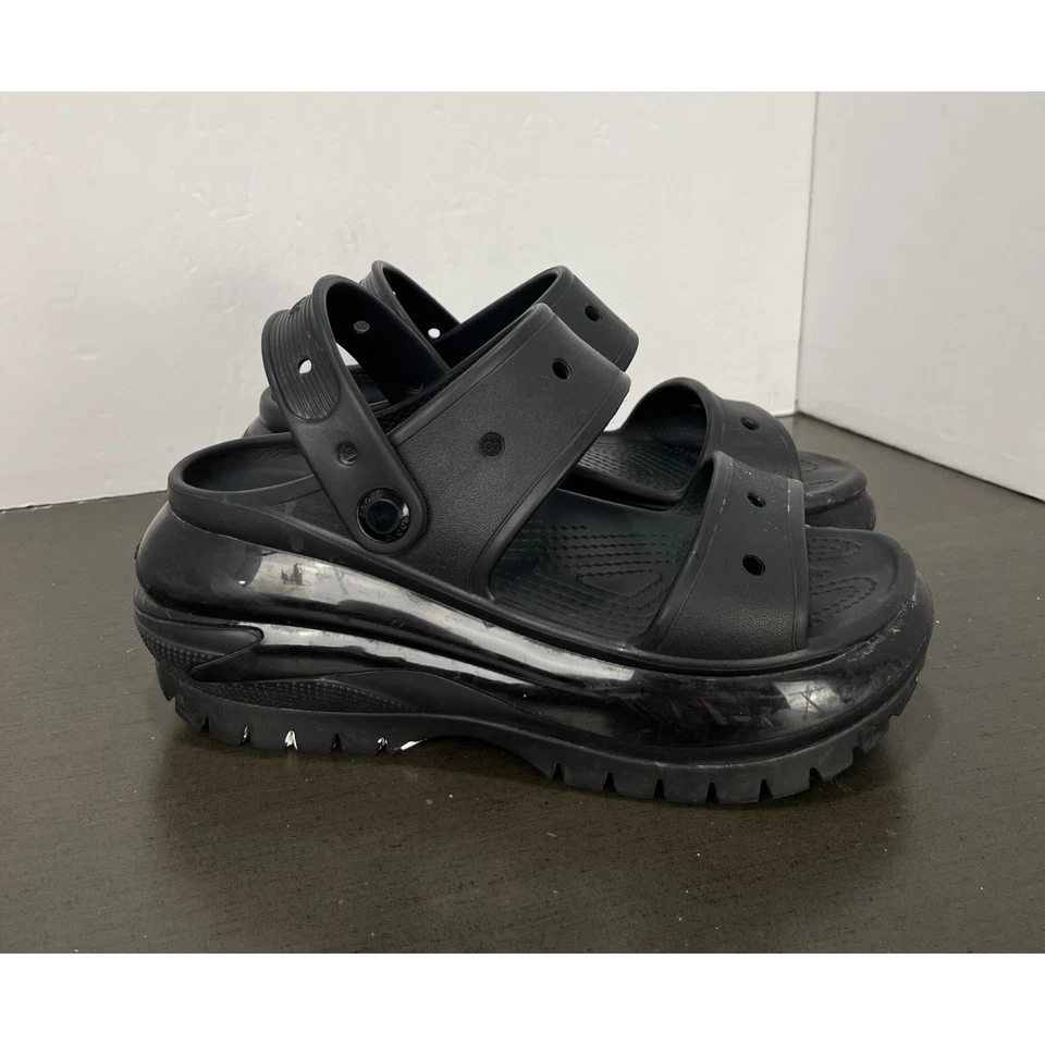 Crocs Mega Crush Sandalia Zapatos Hombre 4/Mujer 6 Plataforma Negro Grueso Foto 3 de 4