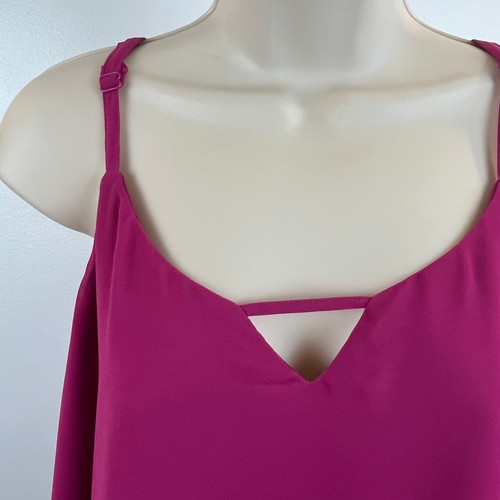 Torrid Blouse Size Medium Pink Sophie Chiffon Keyhold Double Layer Sleeveless - Picture 3 of 8